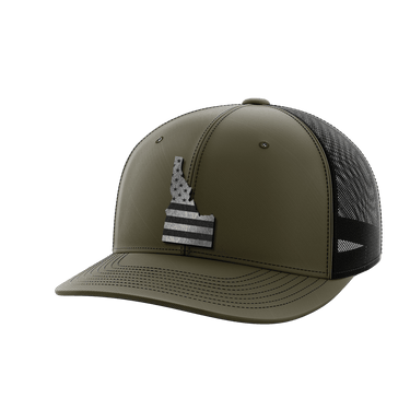 Idaho United Hats Hat Greater Half OD Green/Black Black Leatherette Idaho